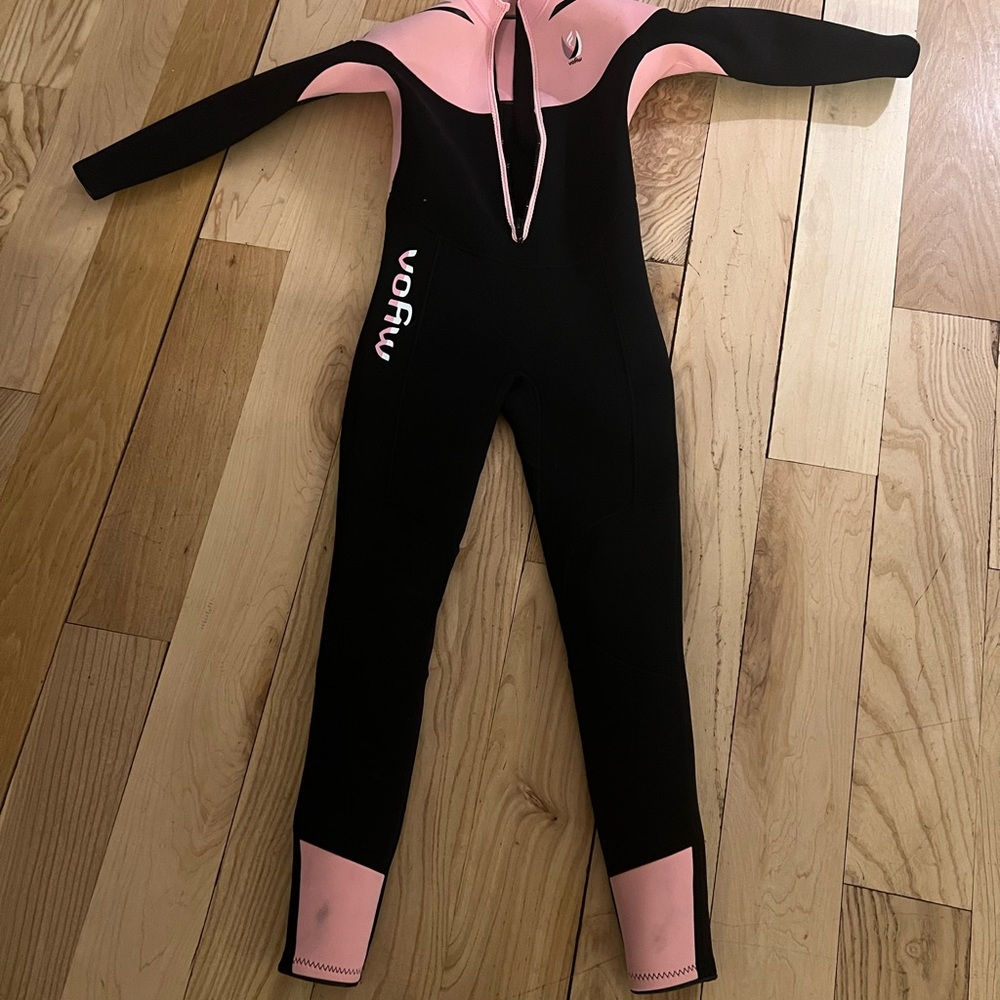 Black and Pink Full-Body Wetsuit